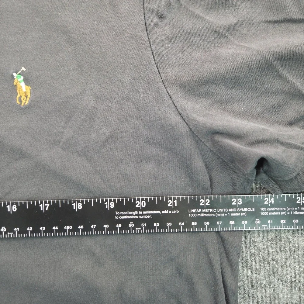 Polo Ralph Lauren Mens XL Pima Soft Touch Polo Shirt Black SS Pony Logo